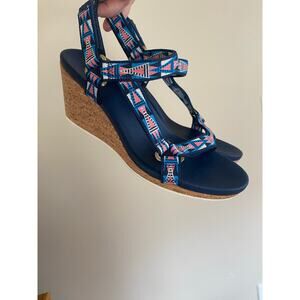 New! TEVA Blue Mosaic “Arrabelle” Wedge Sandals 8.5